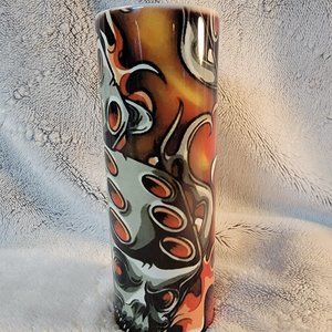 Orange Zombie Skull Dice 20oz Skinny Tumbler